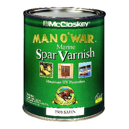 MCCLOSKEY Man O' War Satin Clear Oil-Based Marine Spar Varnish 1 qt 080.0007505.005